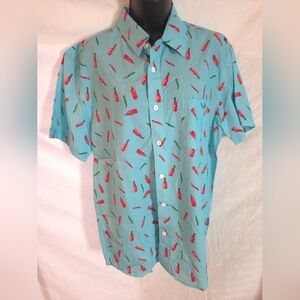 Men's Blue Hot Sauce Patterned Shirt